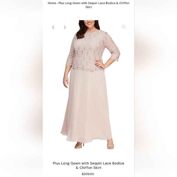 NEW Alex Evenings Pink Formal Sequined Dress/Gown Size 12 with 3/4 Sleeves - Picture 14 of 14